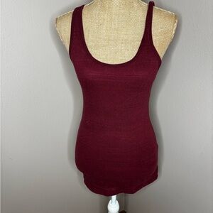 Mossimo Supply Co. Maroon Sleeveless Top Size Small Textured Stripes